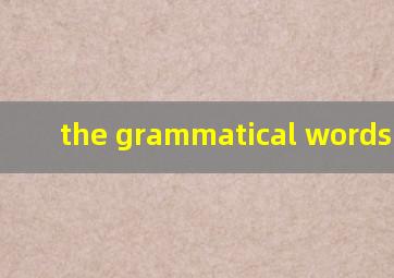 the grammatical words 改错